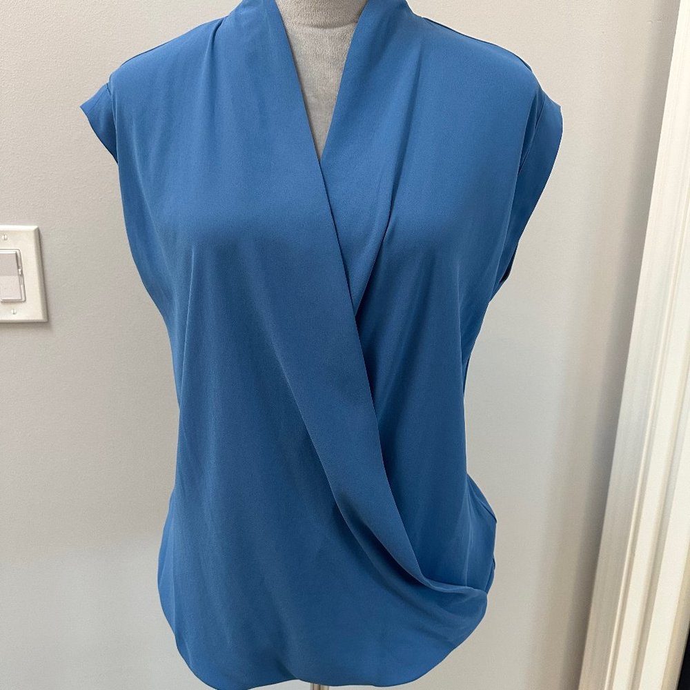 Ro & De Blue Silk Blouse